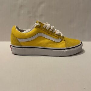 Vans Old Skool Skate Authentic Shoe Sneaker Cyber Yellow White Womens Size 7.5